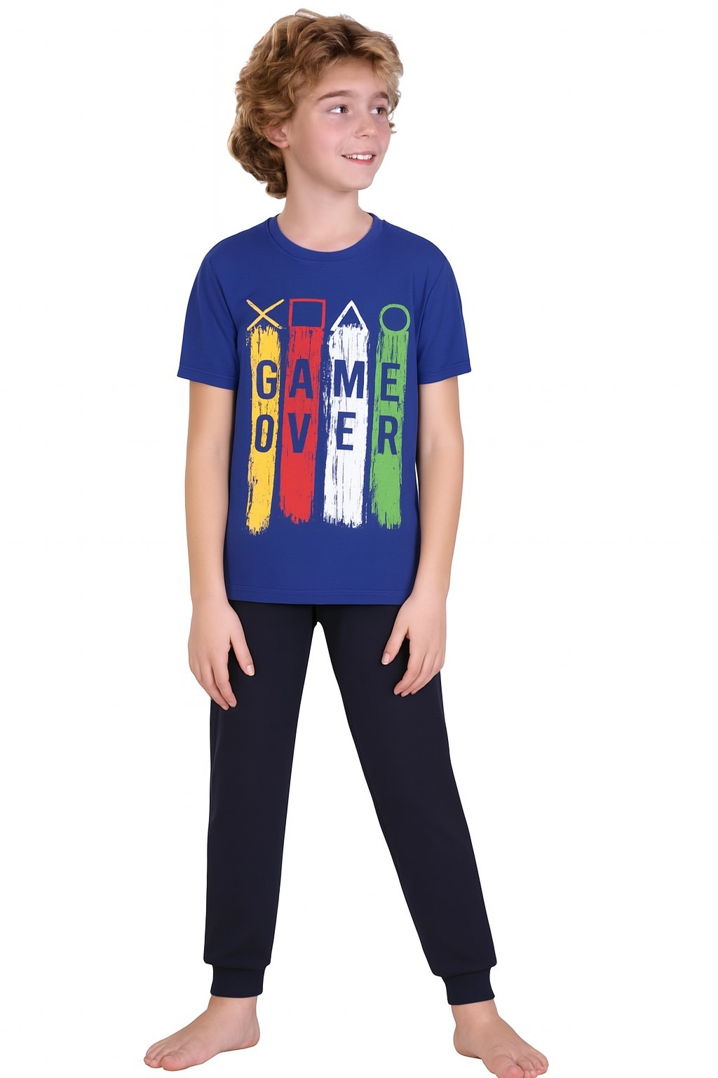 Game Over Kısa Kollu Erkek Çocuk Pijama Takım