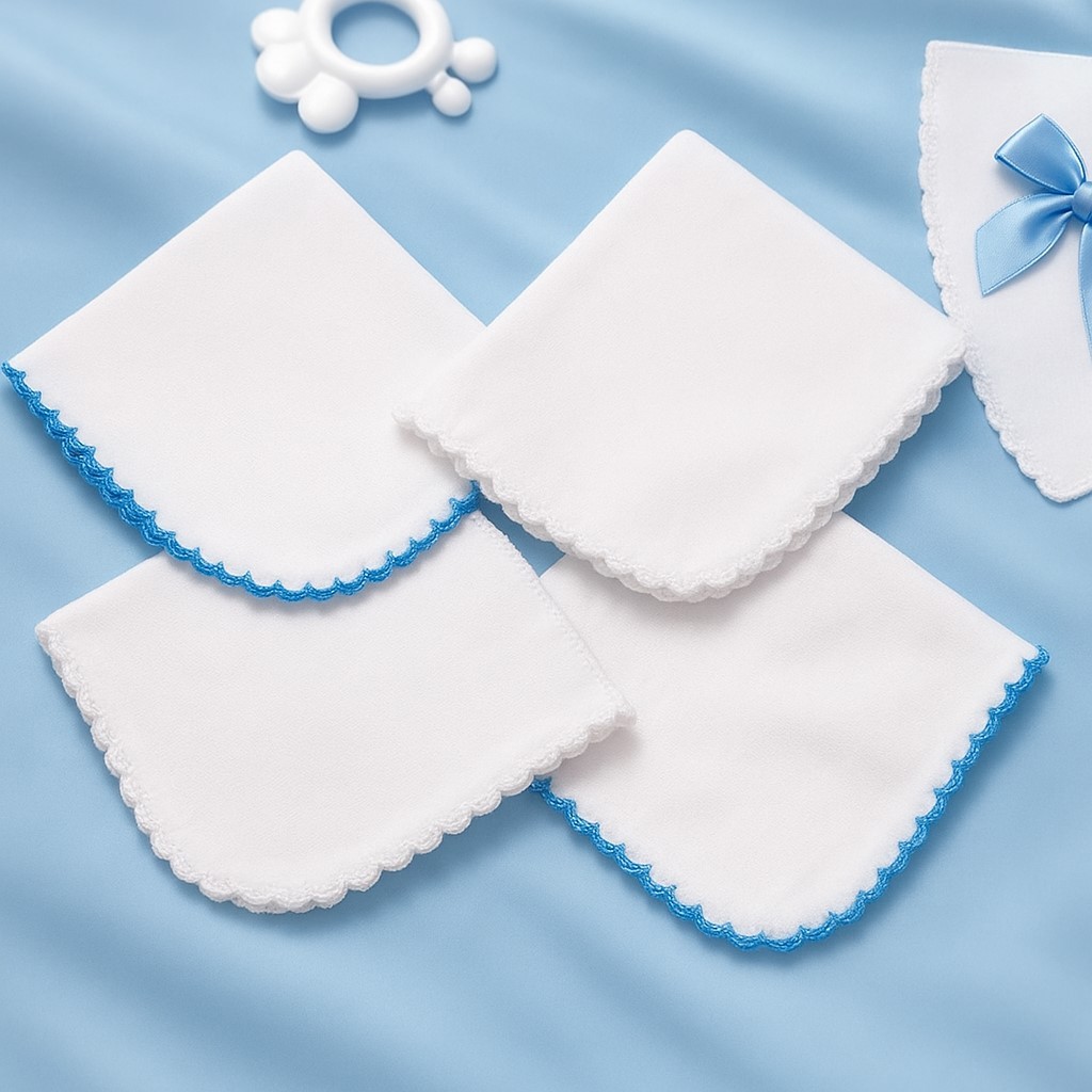 Erkek Bebek Ağız Mendili (17cmx20cm) - 4lü Paket