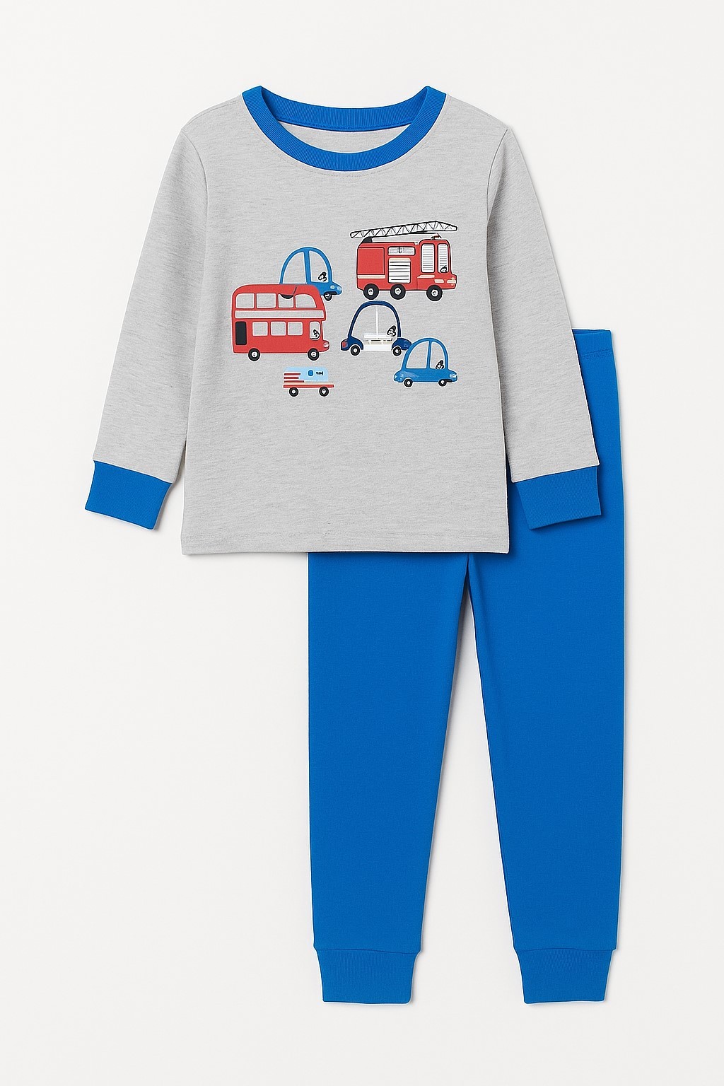 Araba Desenli Mevsimlik Slim Çocuk Pijama Takım