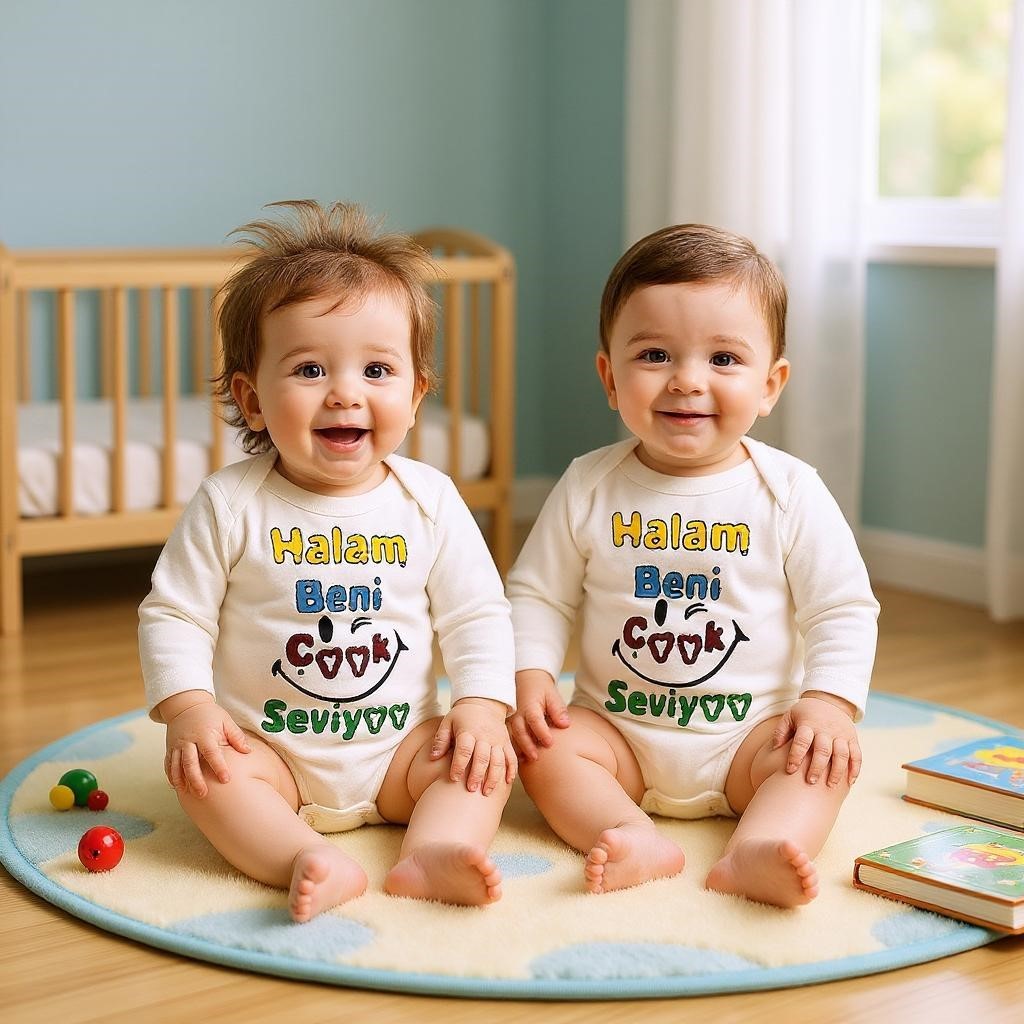 Baskılı Bebek Zıbın Body (Halam Beni Çok Seviyor)