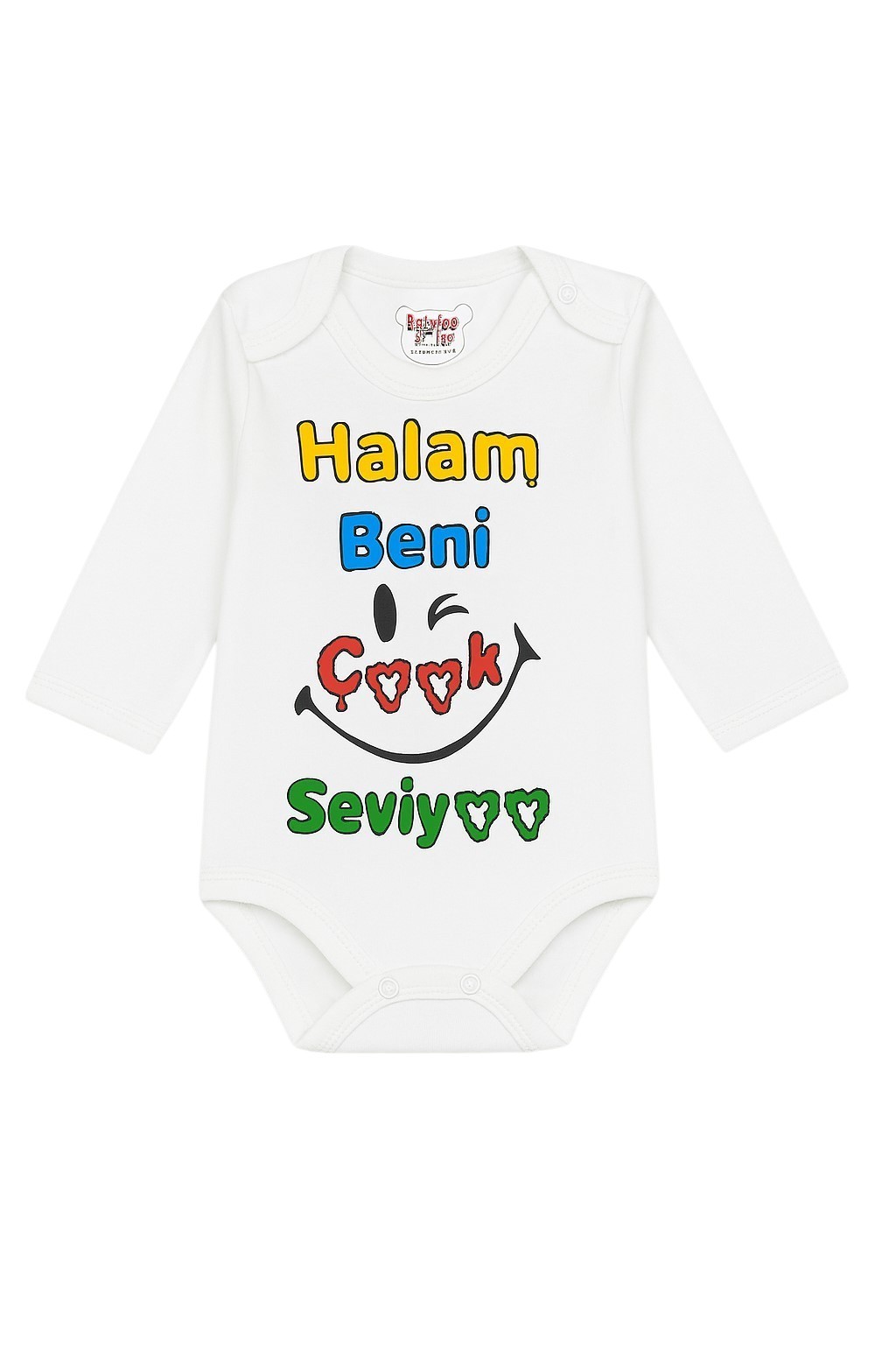 Baskılı Bebek Zıbın Body (Halam Beni Çok Seviyor)