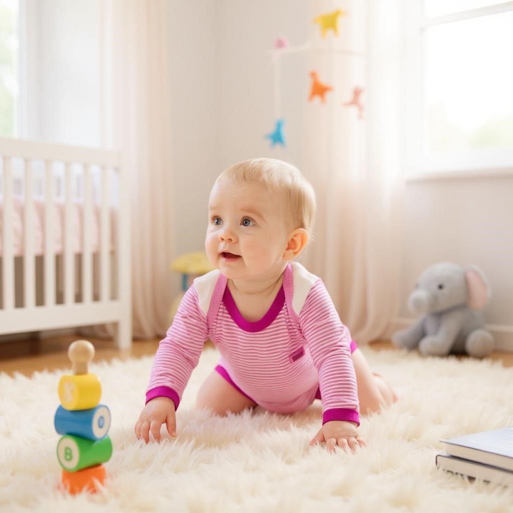 Çizgili Uzun Kol Kız Bebek Çıtçıtlı Body Zıbın