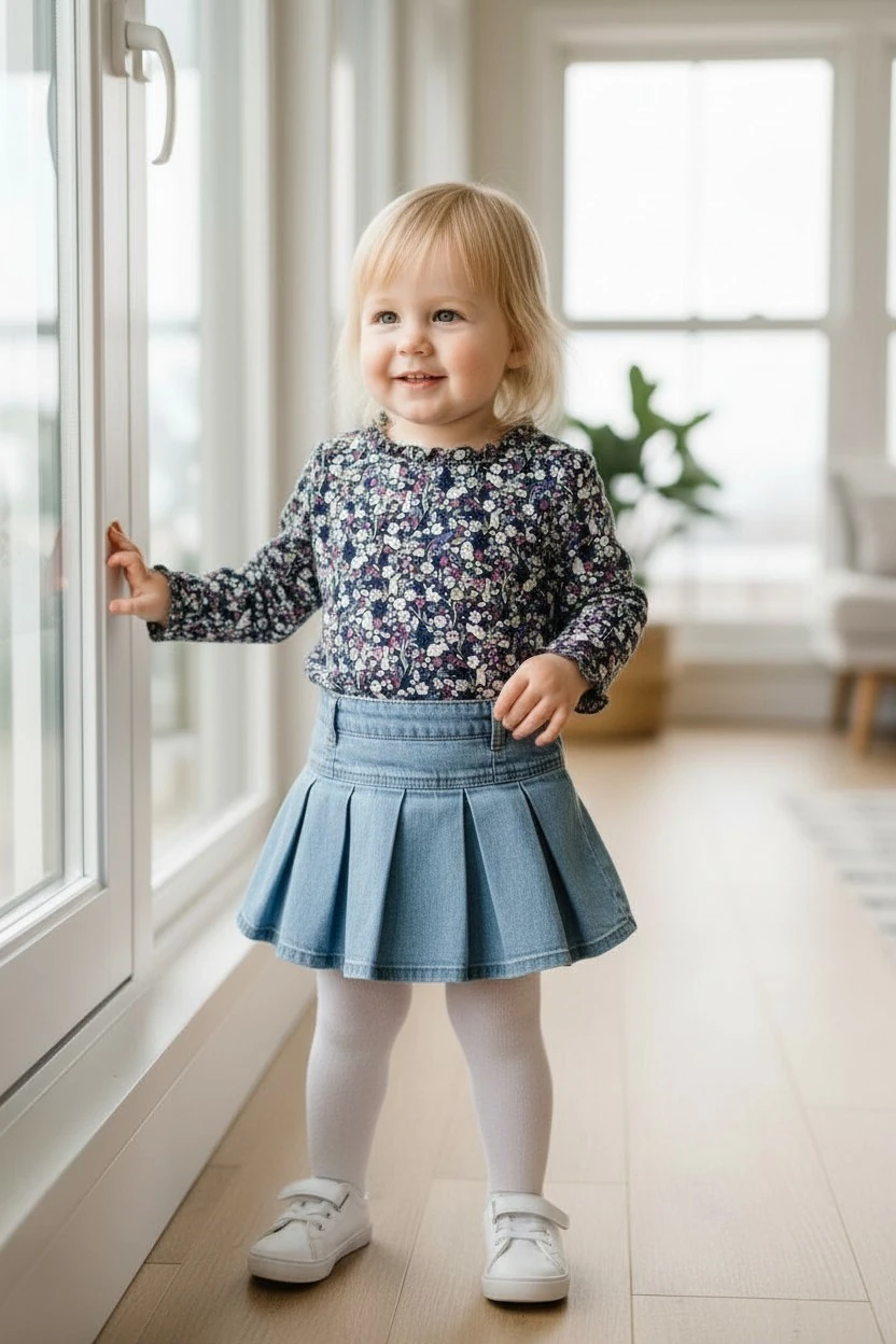 Çiçekli Kız Bebek Bluz