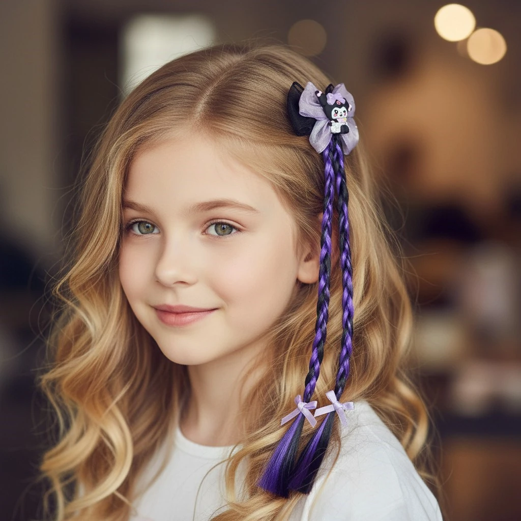 Yapay Saçlı Kuromi Çocuk Toka