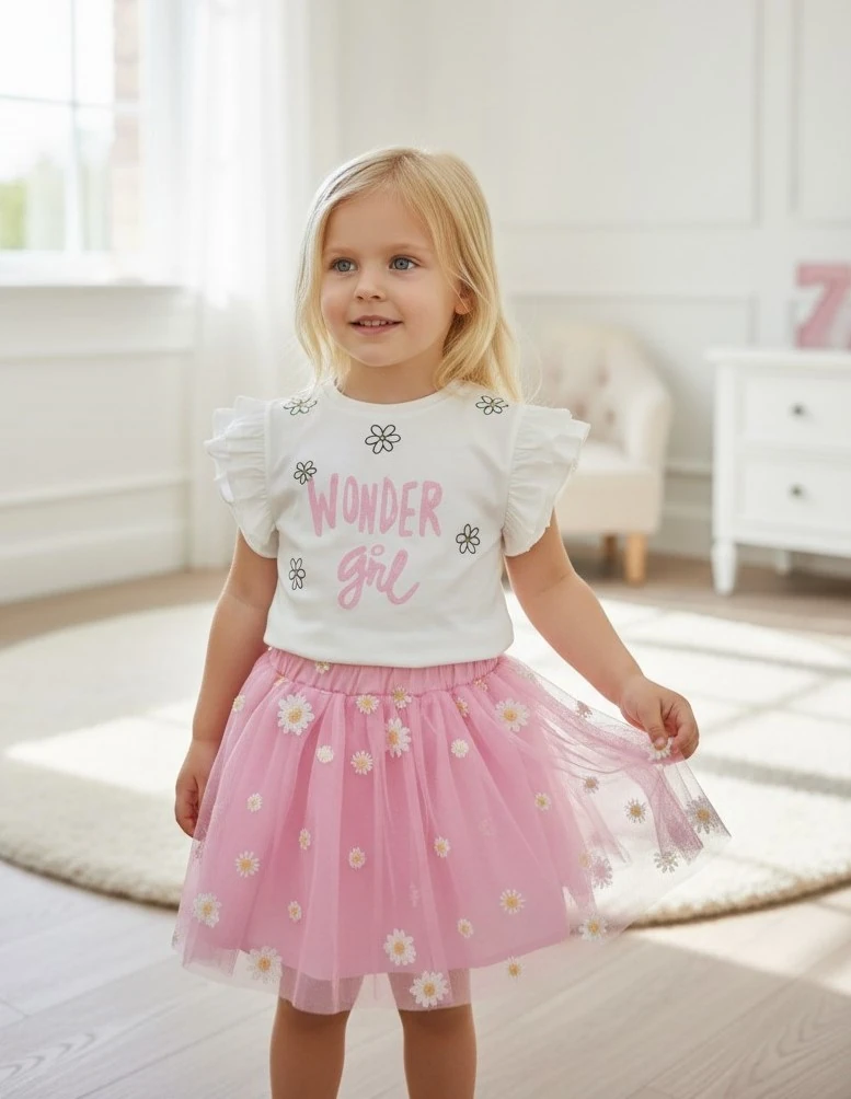 Wonder Girl Tütü Etekli Kız Çocuk Takım