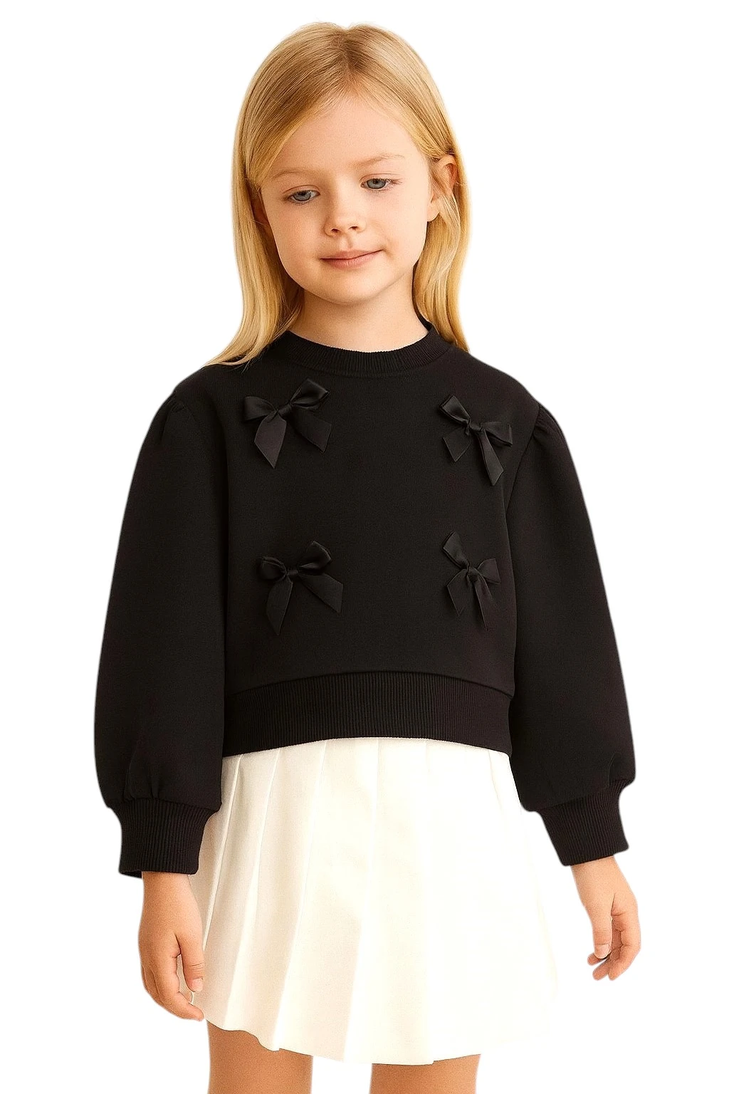 Kurdeleli Kız Çocuk Sweatshirt