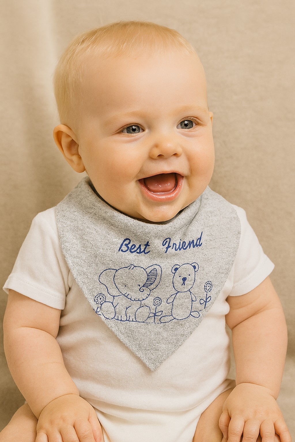 Erkek Bebek Fular Önlük - 3lü Set