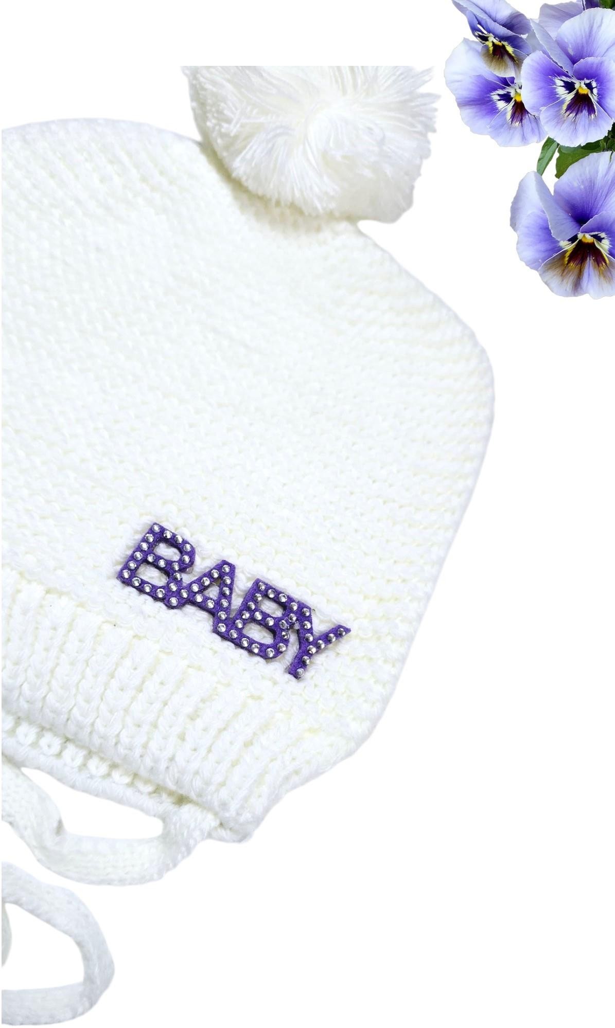 Baby Taşlı Kız Bebek Triko Bere