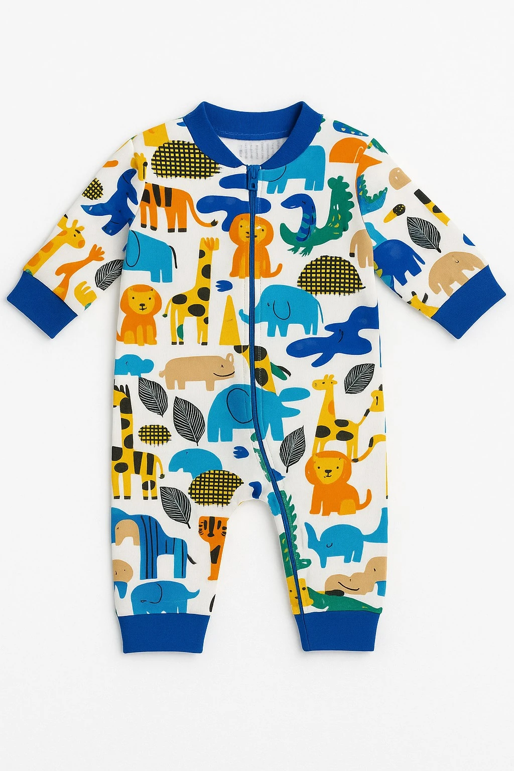 Hayvan Desenli Bebek Tulum