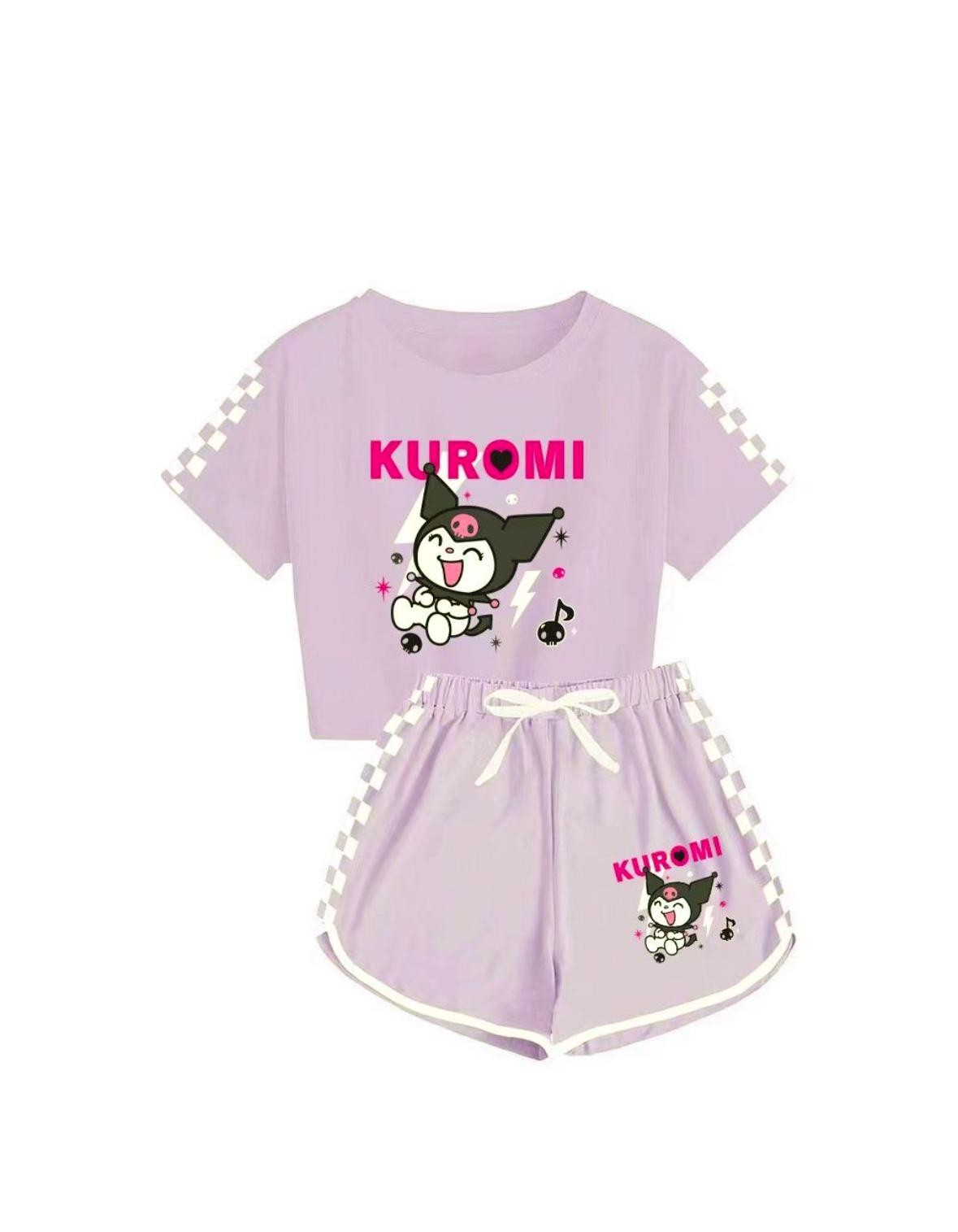 Kuromi Kız Çocuk Şortlu Takım