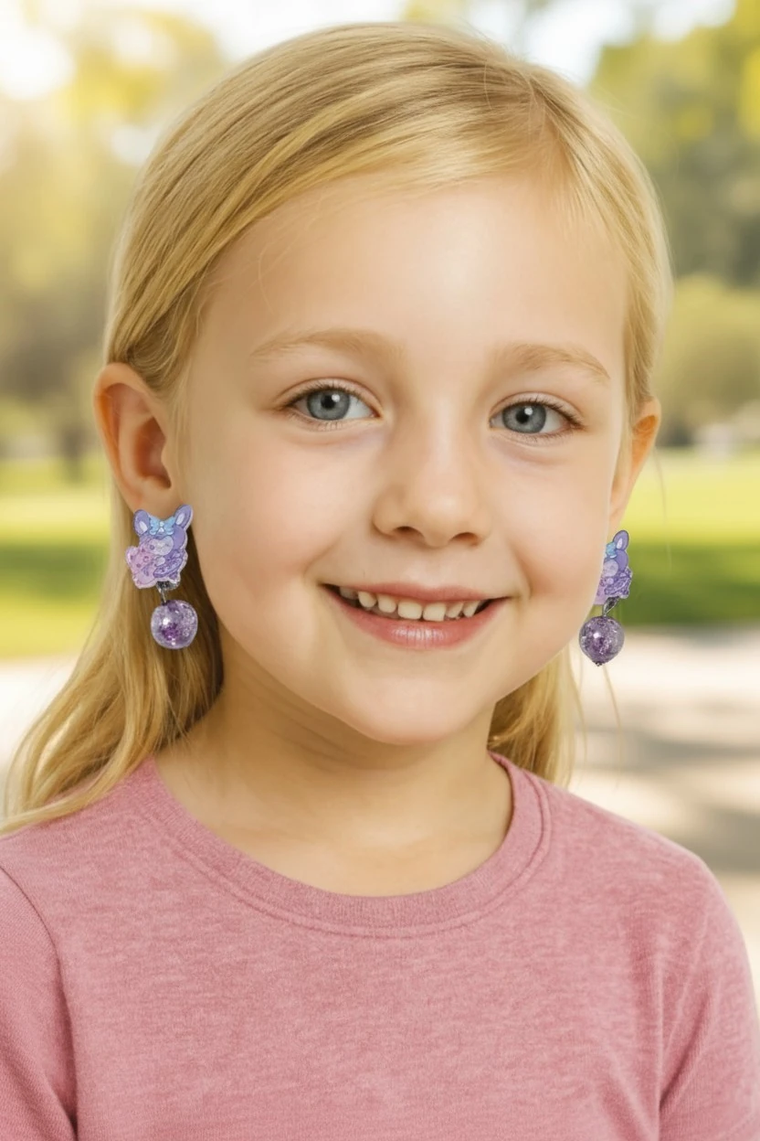 Kuromi Deliksiz Kıstırmalı Çocuk Küpe