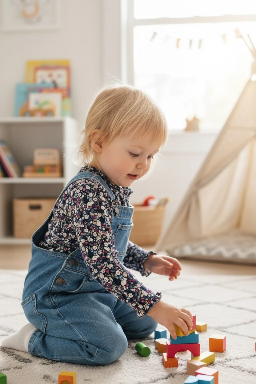 Çiçekli Kız Bebek Bluz