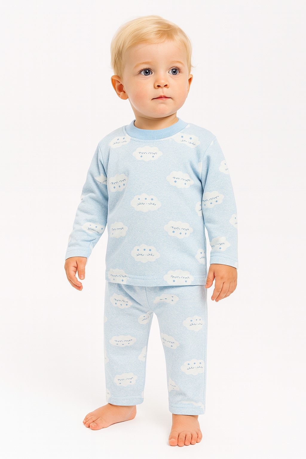 Bulutlu Erkek Bebek Pijama Takım