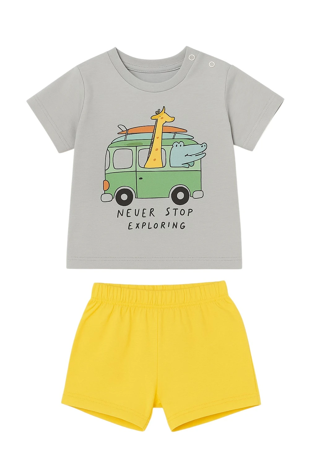 Zürafalı Erkek Bebek Şortlu Takım
