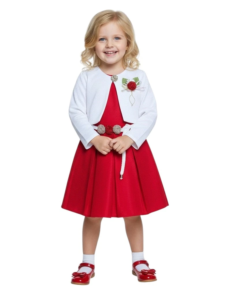 Bolero Hırkalı Kız Çocuk Elbise