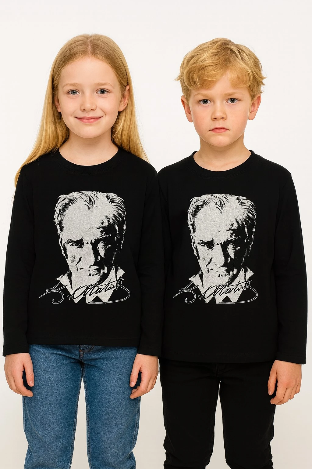 Atatürk Baskılı Uzun Kol Çocuk Tişört