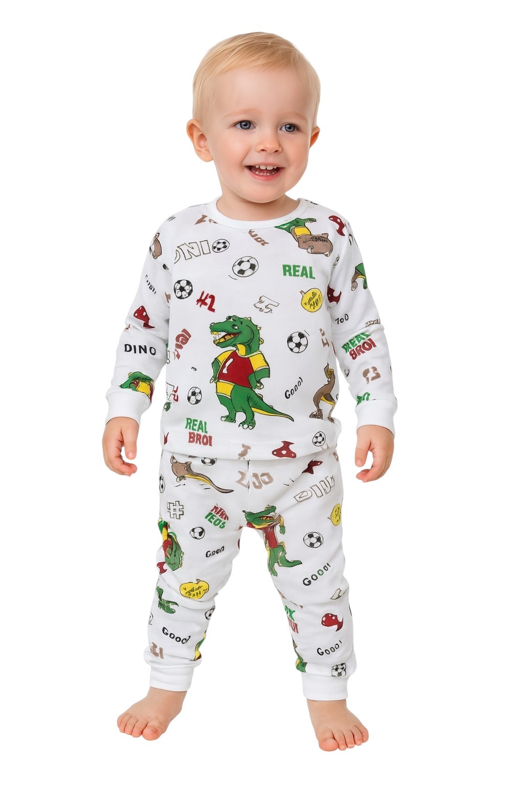 Toplu Dinazorlu Erkek Bebek Pijama Takım
