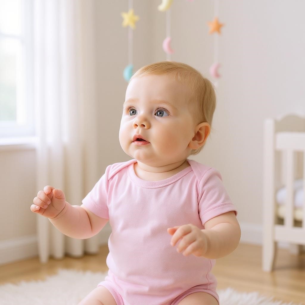 Yarım Kollu Kız Bebek Çıtçıtlı Body