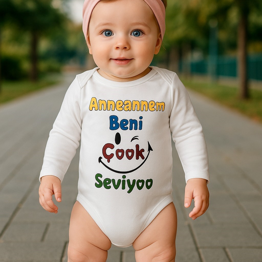 Baskılı Bebek Body Zıbın (Anneannem Beni Çok Seviyor)