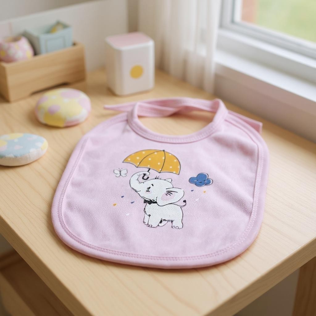 Kız Bebek Penye Mama Önlüğü (20cmx22cm)