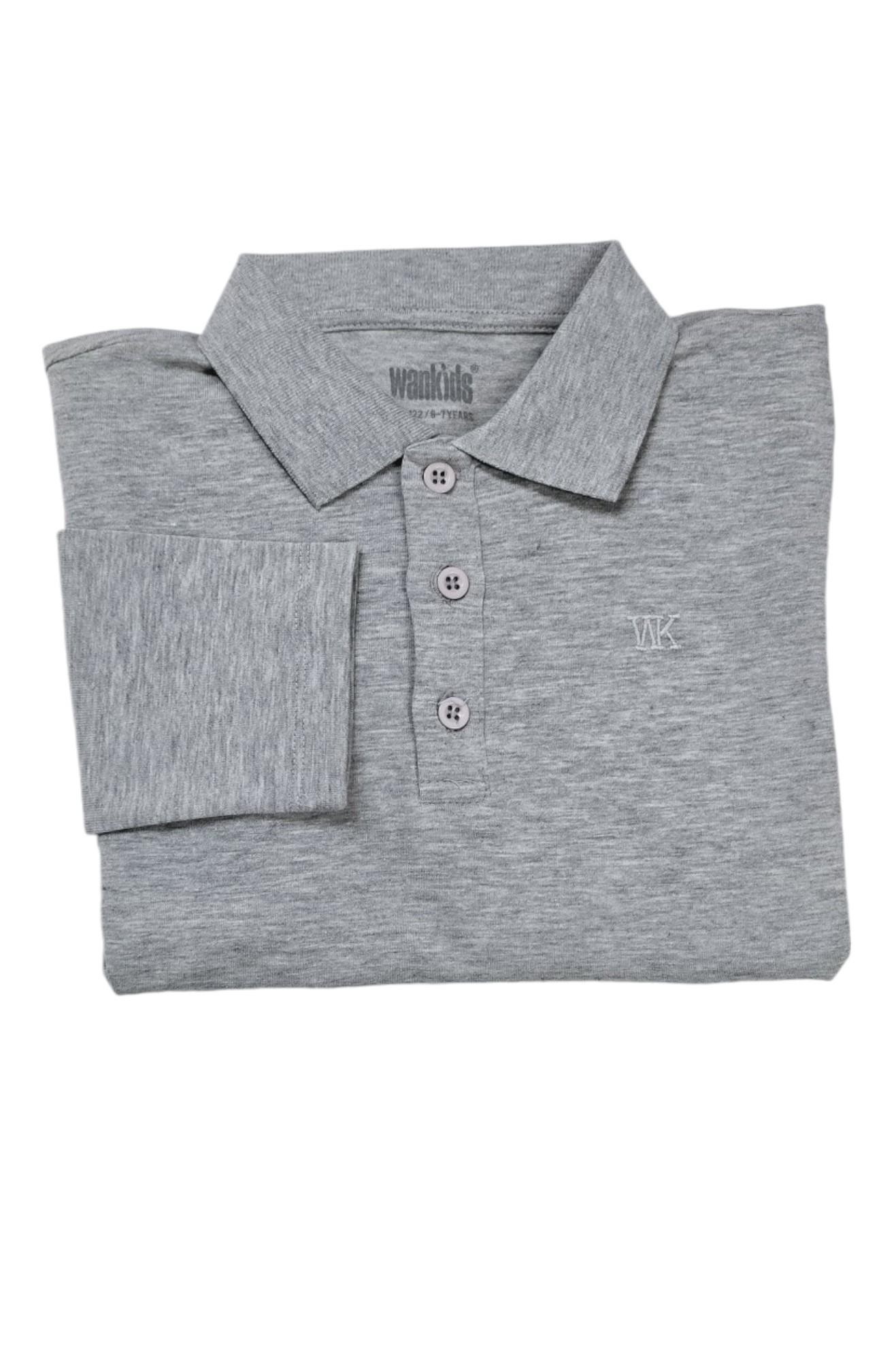 Unisex Çocuk Polo Yaka Uzun Kollu Tişört Sweatshirt