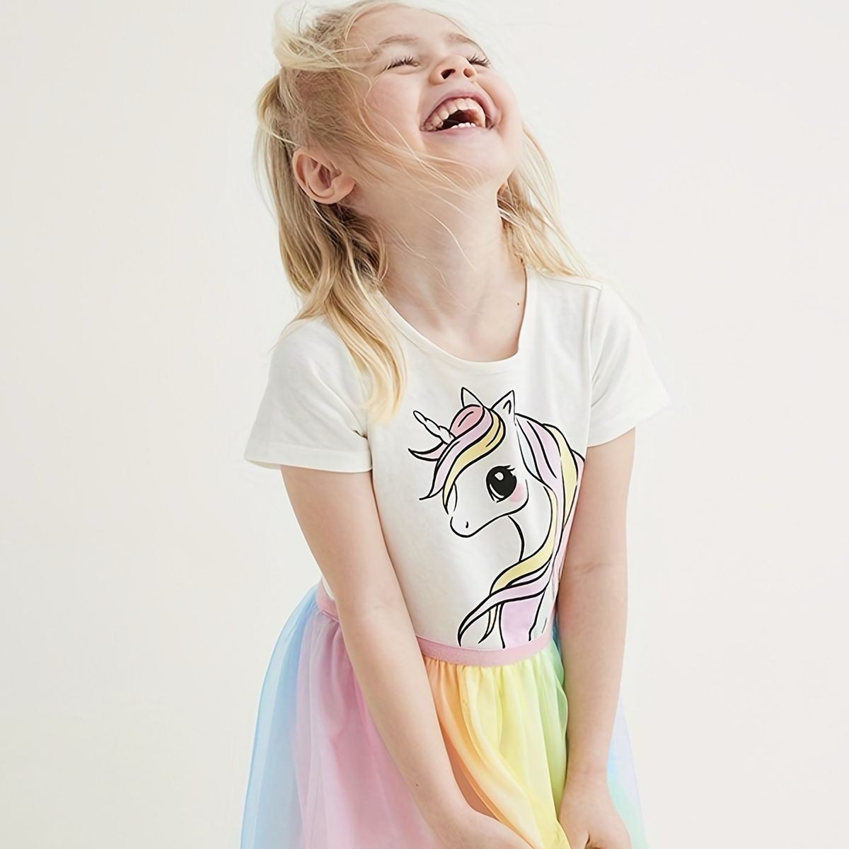 Unicorn Kız Çocuk Tüllü Elbise