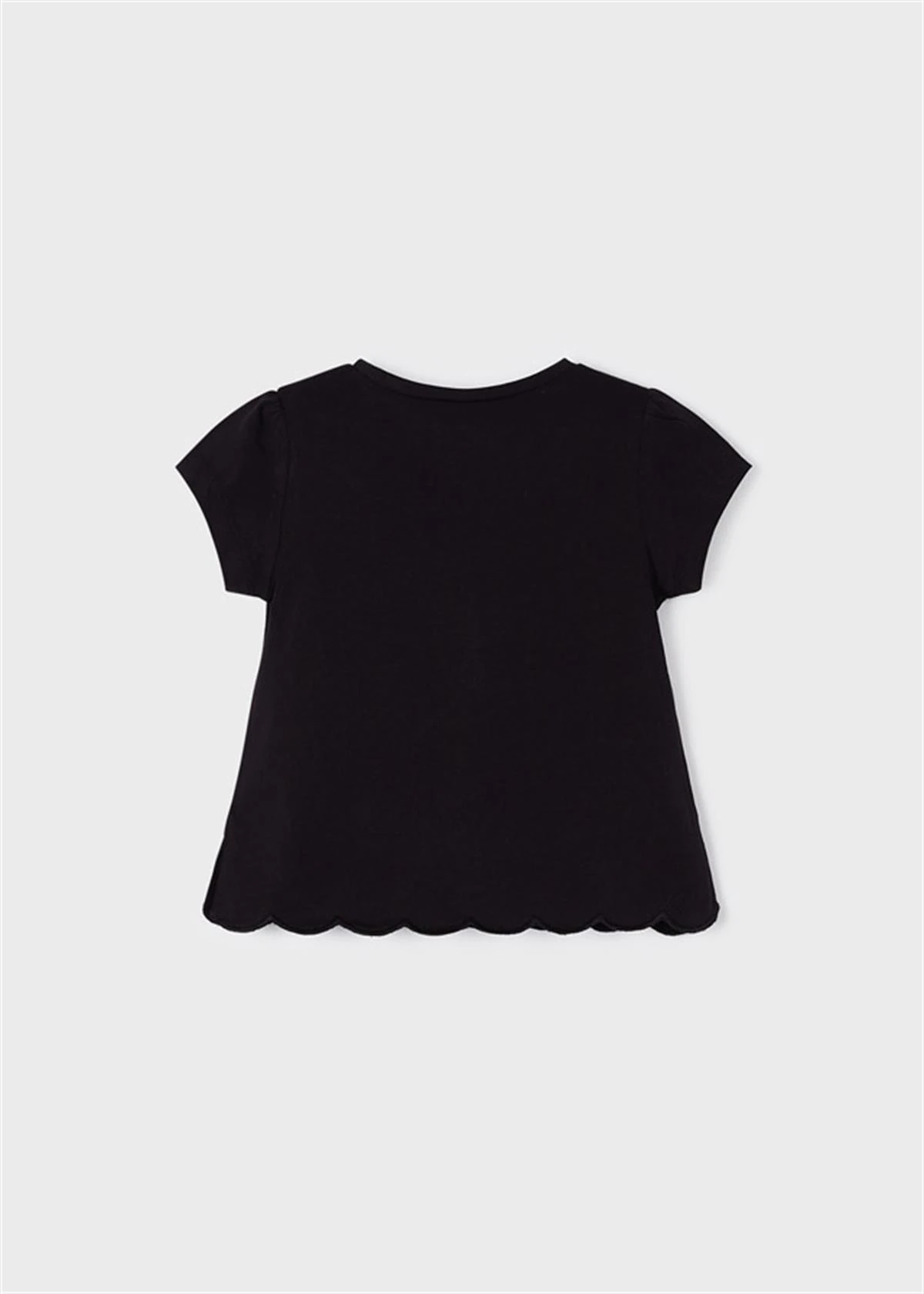 Çiçek Nakışlı Kız Çocuk Tişört