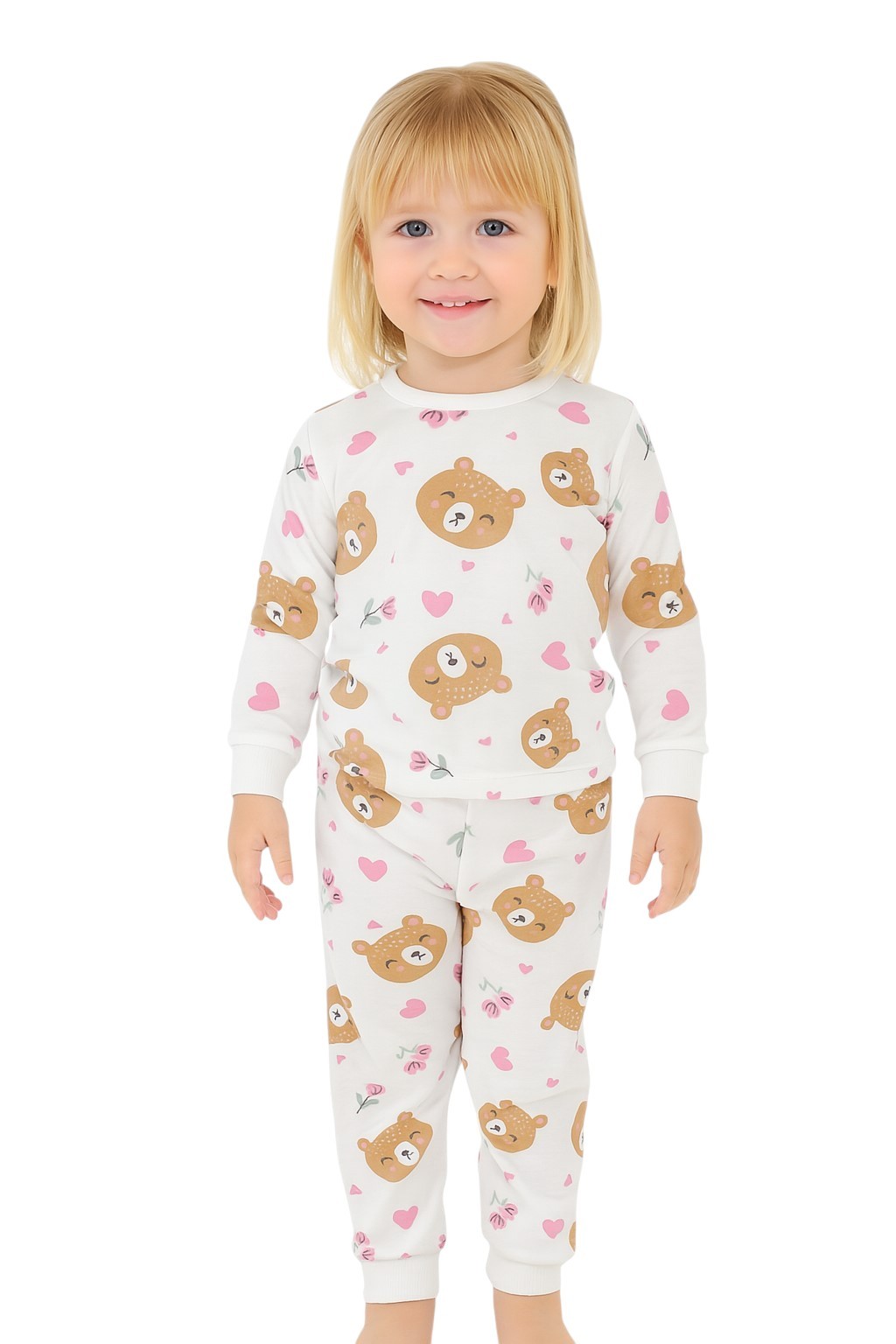 Ayıcıklı Kız Çocuk Pijama Takım