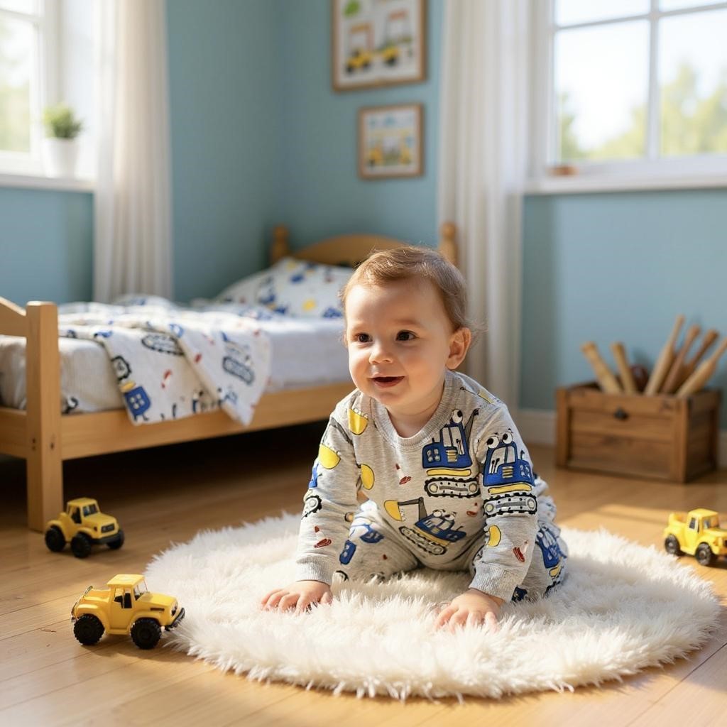 Kepçeli Erkek Bebek Pijama Takım
