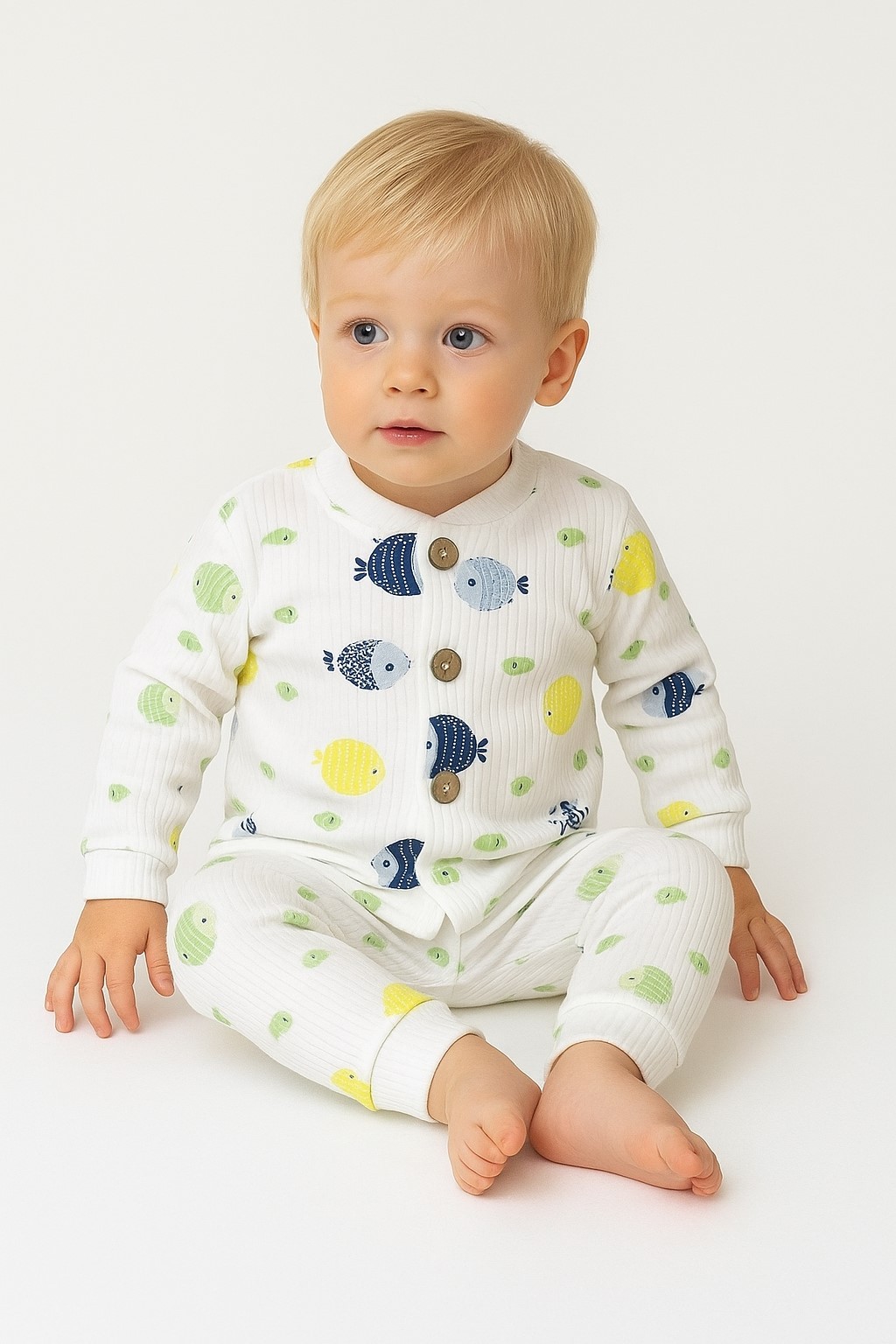 Balık Desenli Bebek Pijama Takım