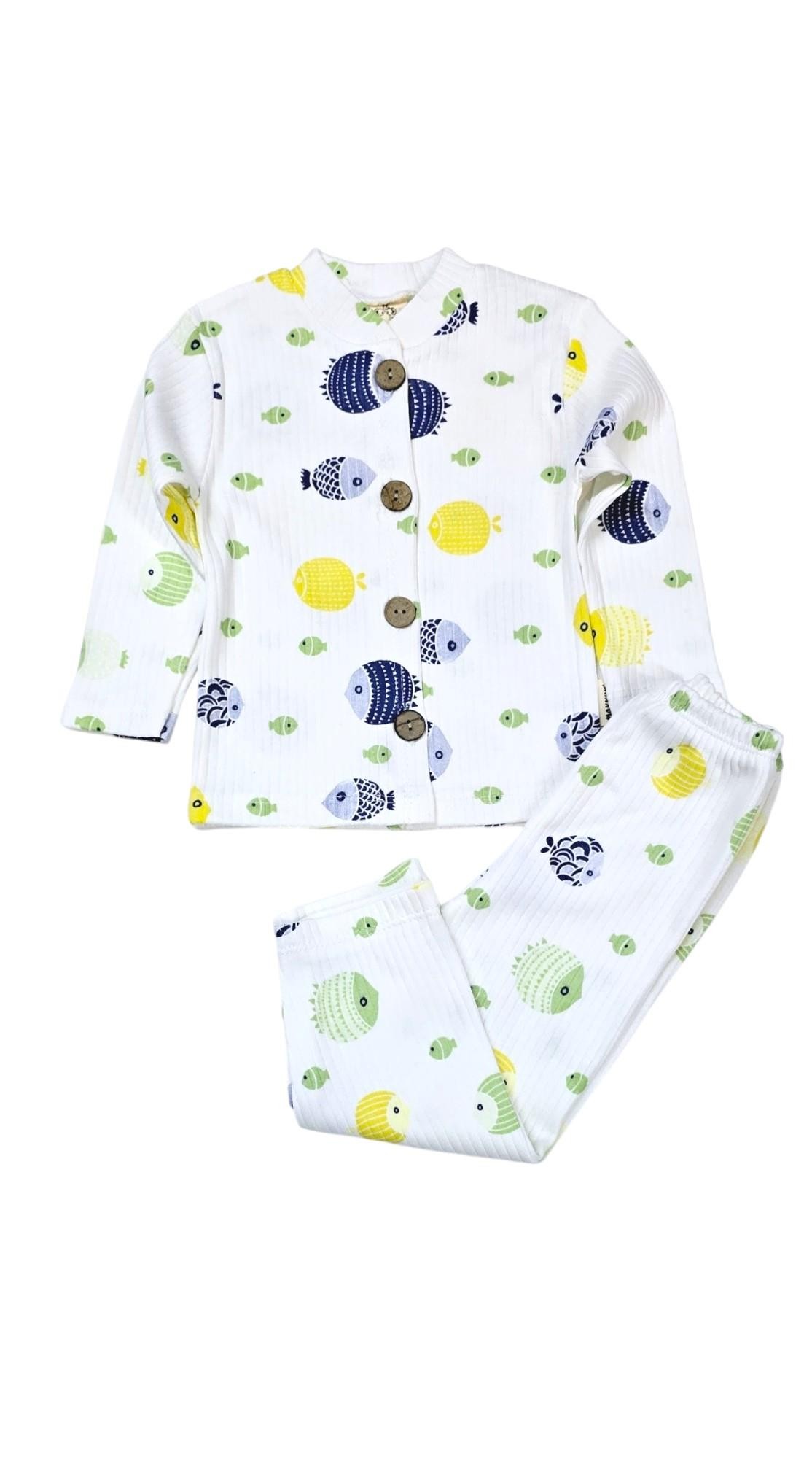 Balık Desenli Bebek Pijama Takım