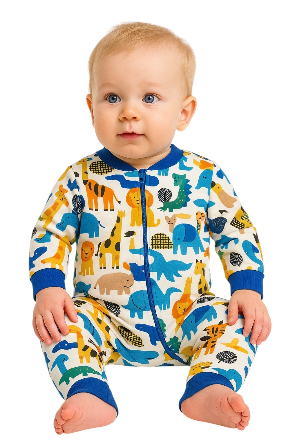 Hayvan Desenli Bebek Tulum