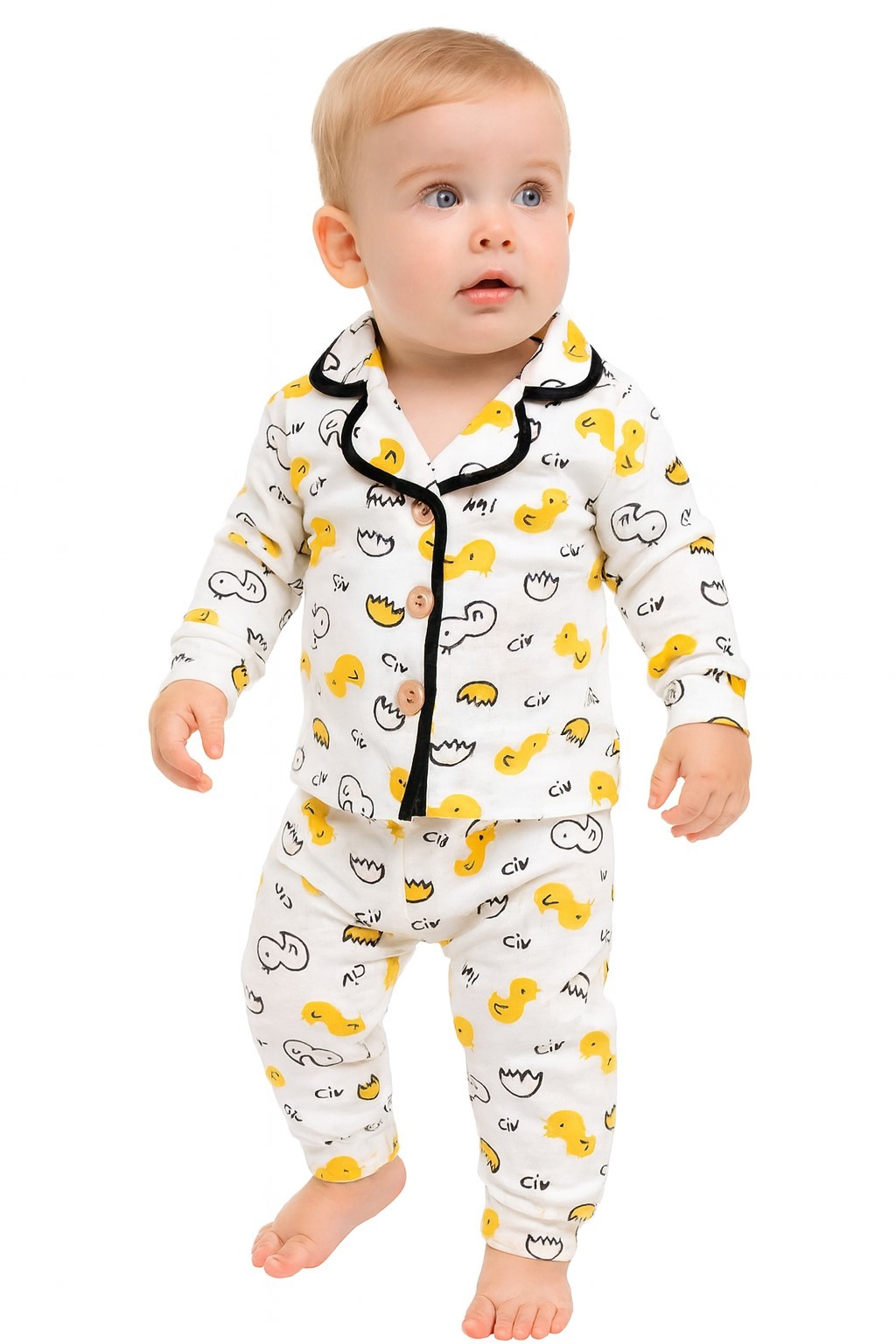 Civciv Desenli Bebek Pijama Takım