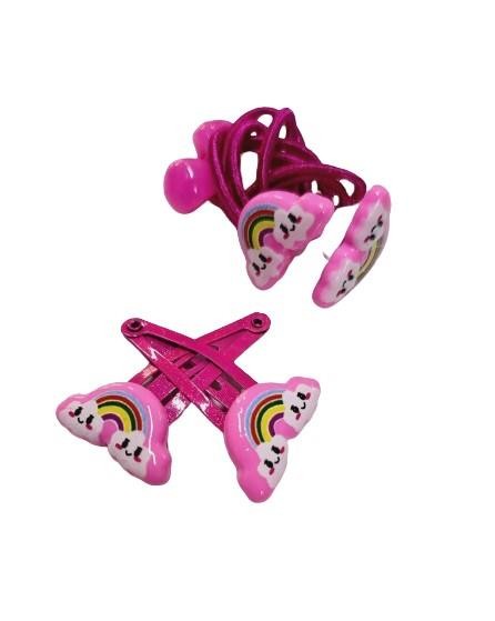 Gökkuşağı Kız Bebek Toka 4lü