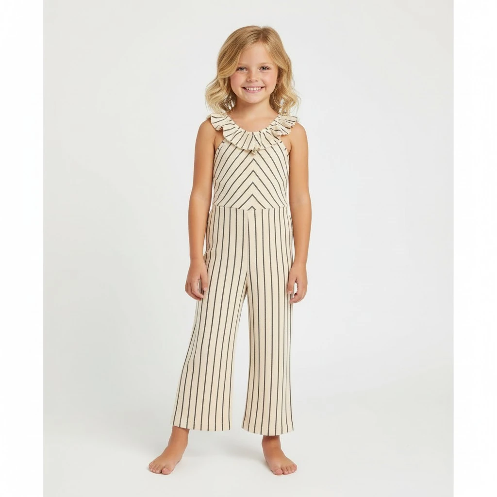 Çizgili Kız Çocuk Tulum