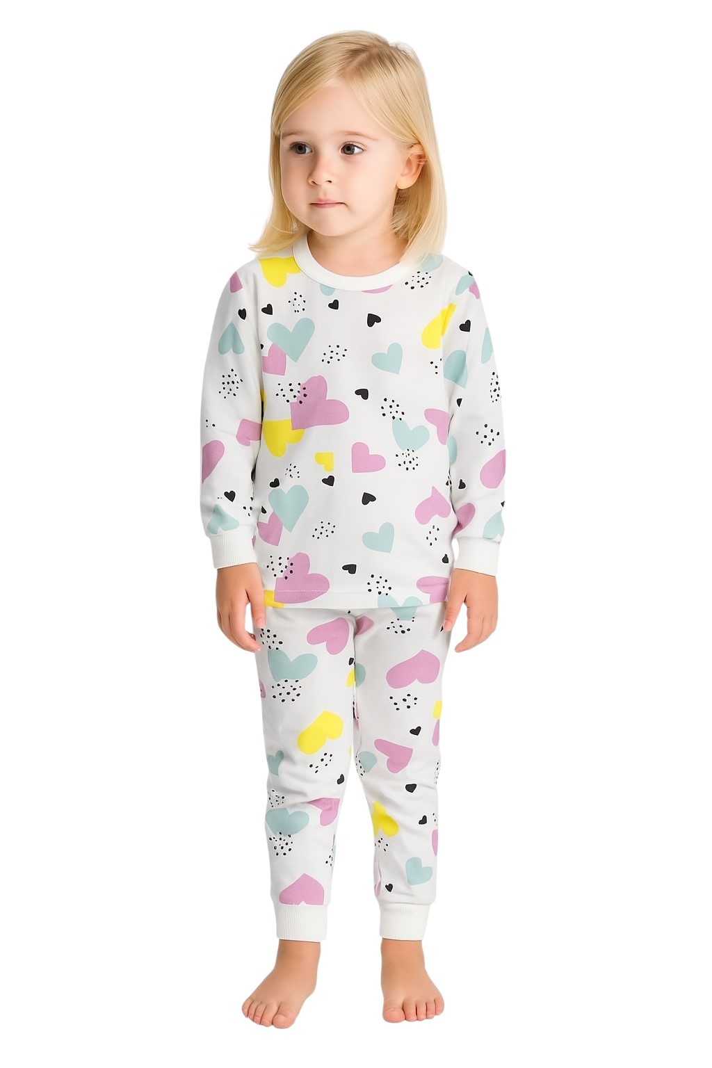 Kalpli Kız Çocuk Pijama Takım