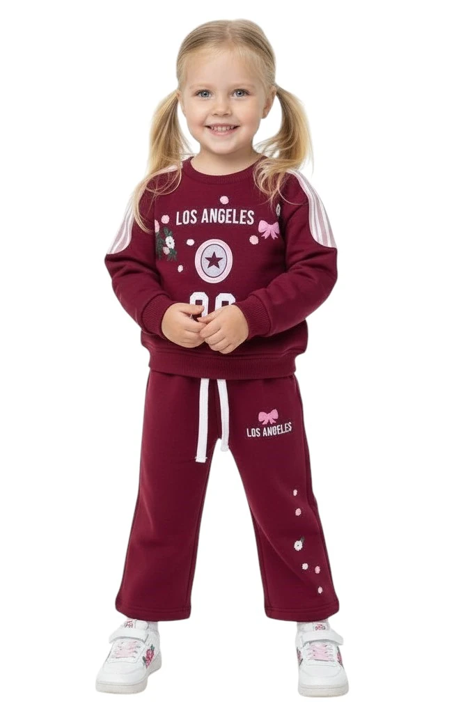 Çiçek Desenli Kız Çocuk Takım