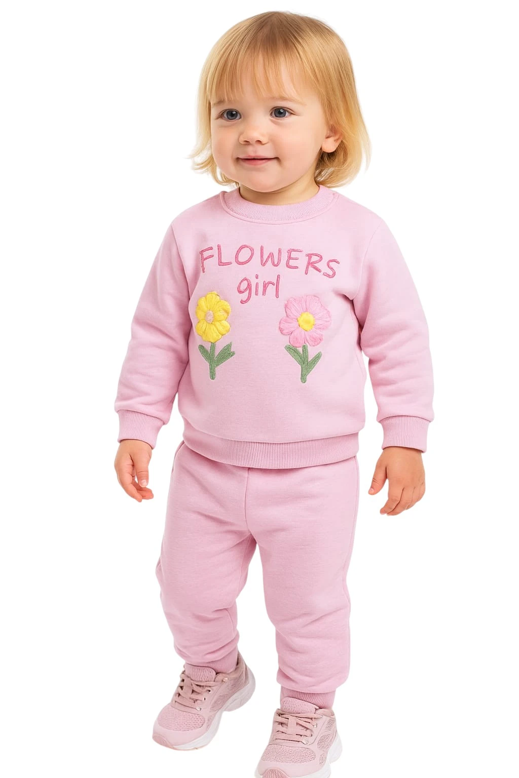 Çiçek Nakışlı Kız Bebek Kışlık Takım