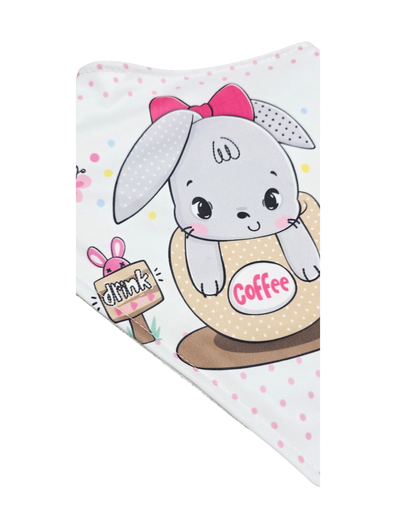 Tavşan Desenli Kız Bebek Fular Önlük