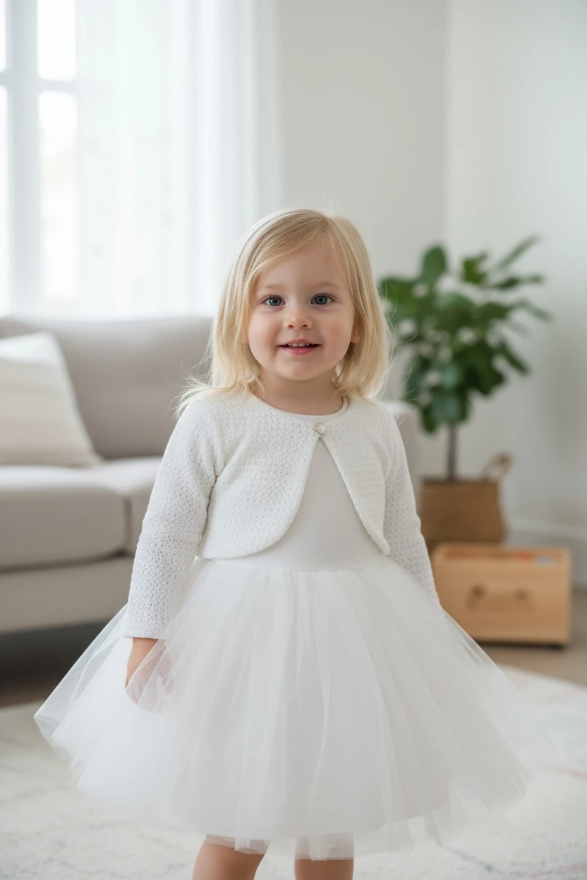 Bolero Hırkalı Kız Çocuk Tüllü Elbise