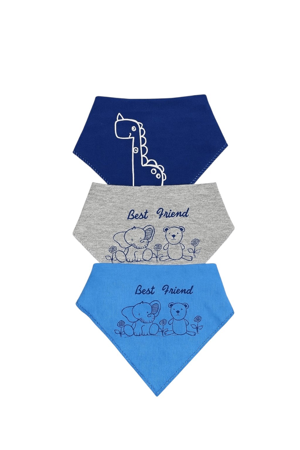 Erkek Bebek Fular Önlük - 3lü Set
