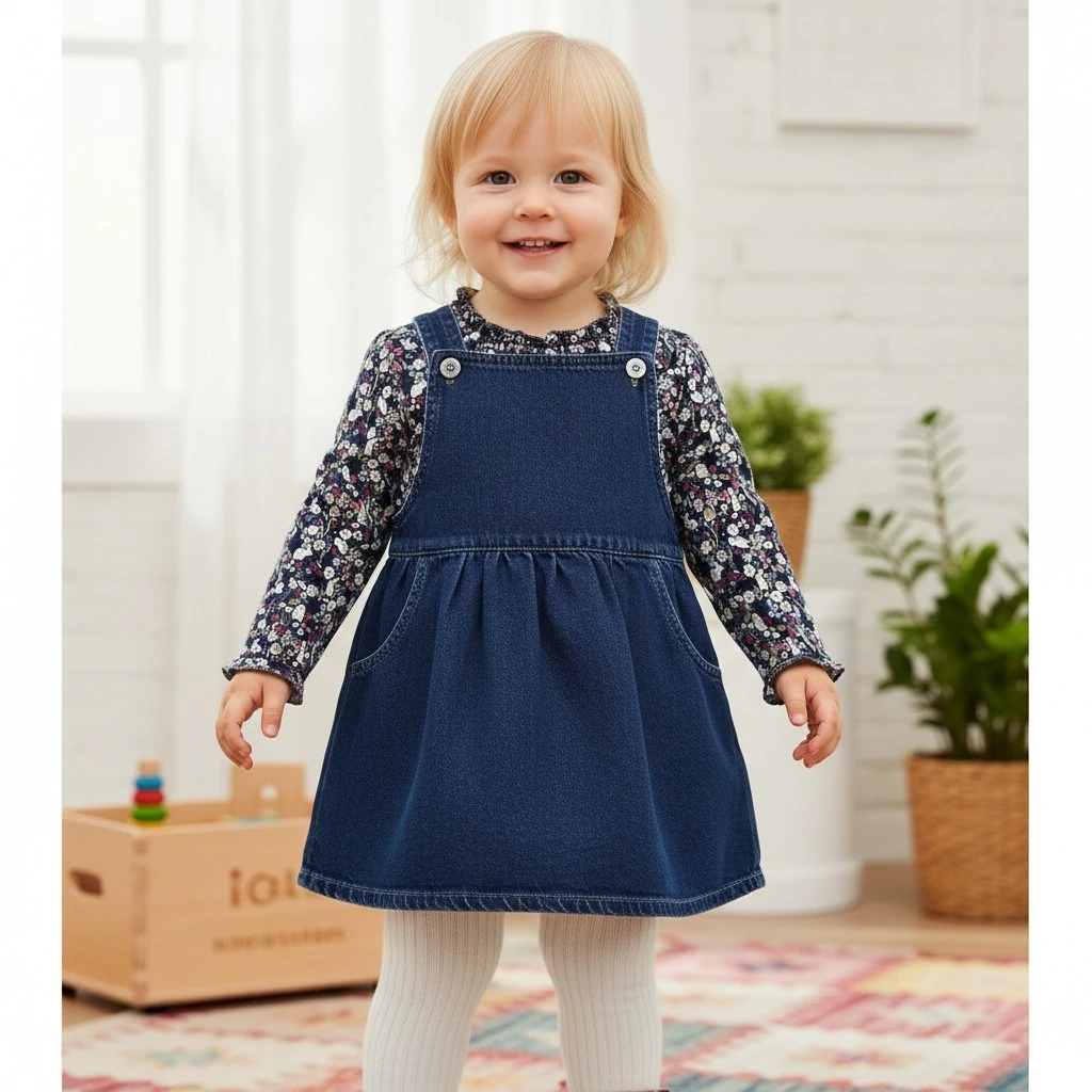 Çiçekli Kız Bebek Bluz