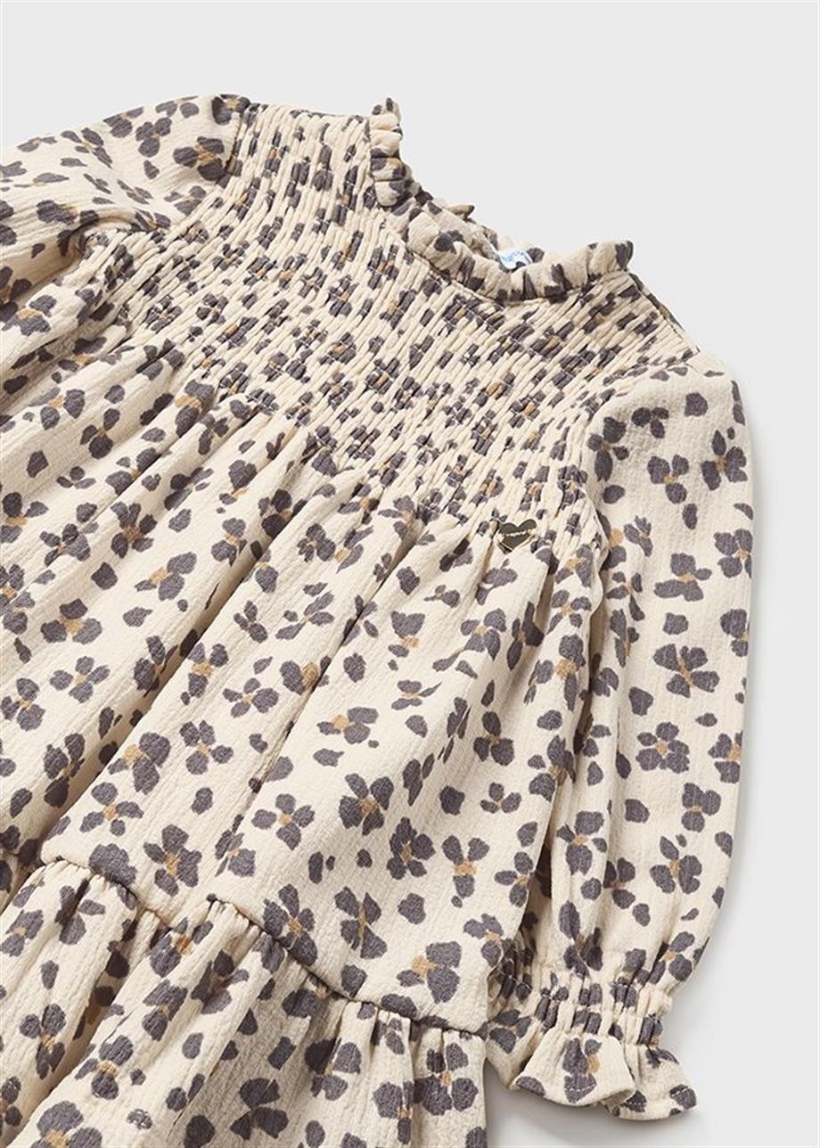 Leopar Desenli Kız Çocuk Elbise