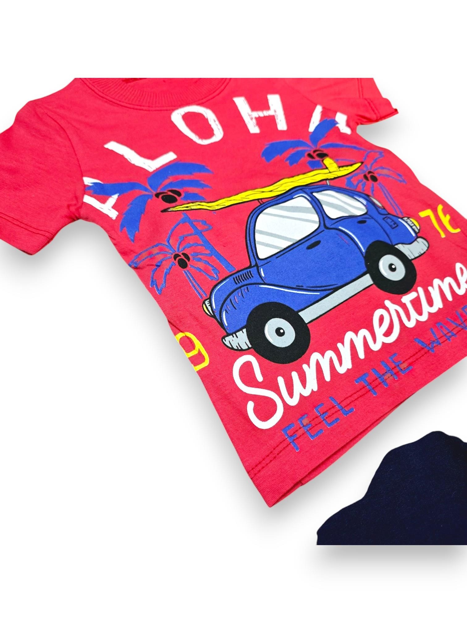 Aloha Cars Erkek Çocuk Şortlu Takım