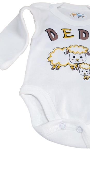 Dede Baskılı Uzun Kol Çıtçıtlı Body Zıbın