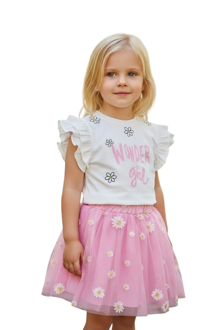 Wonder Girl Tütü Etekli Kız Çocuk Takım