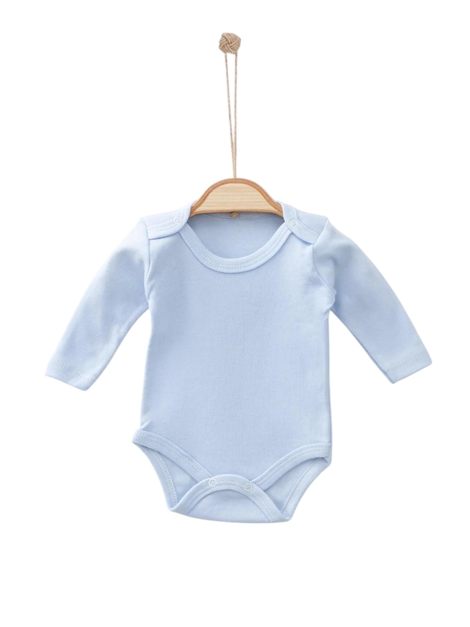 Uzun Kollu Erkek Bebek Çıtçıtlı Body (Bbyrn)