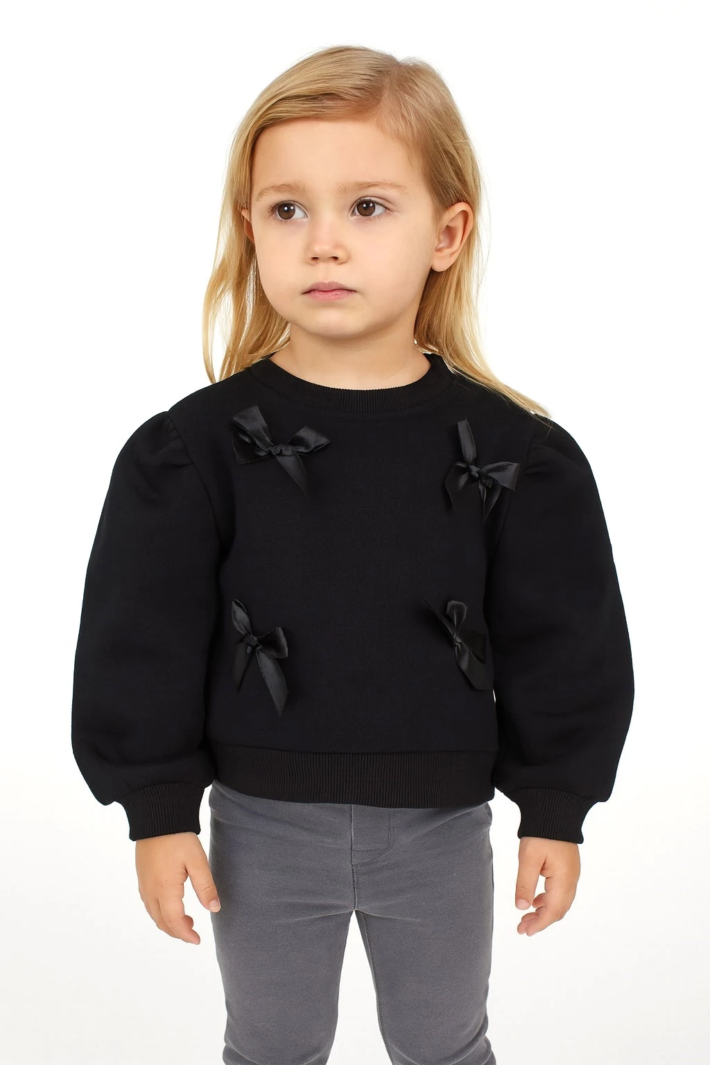 Kurdeleli Kız Çocuk Sweatshirt