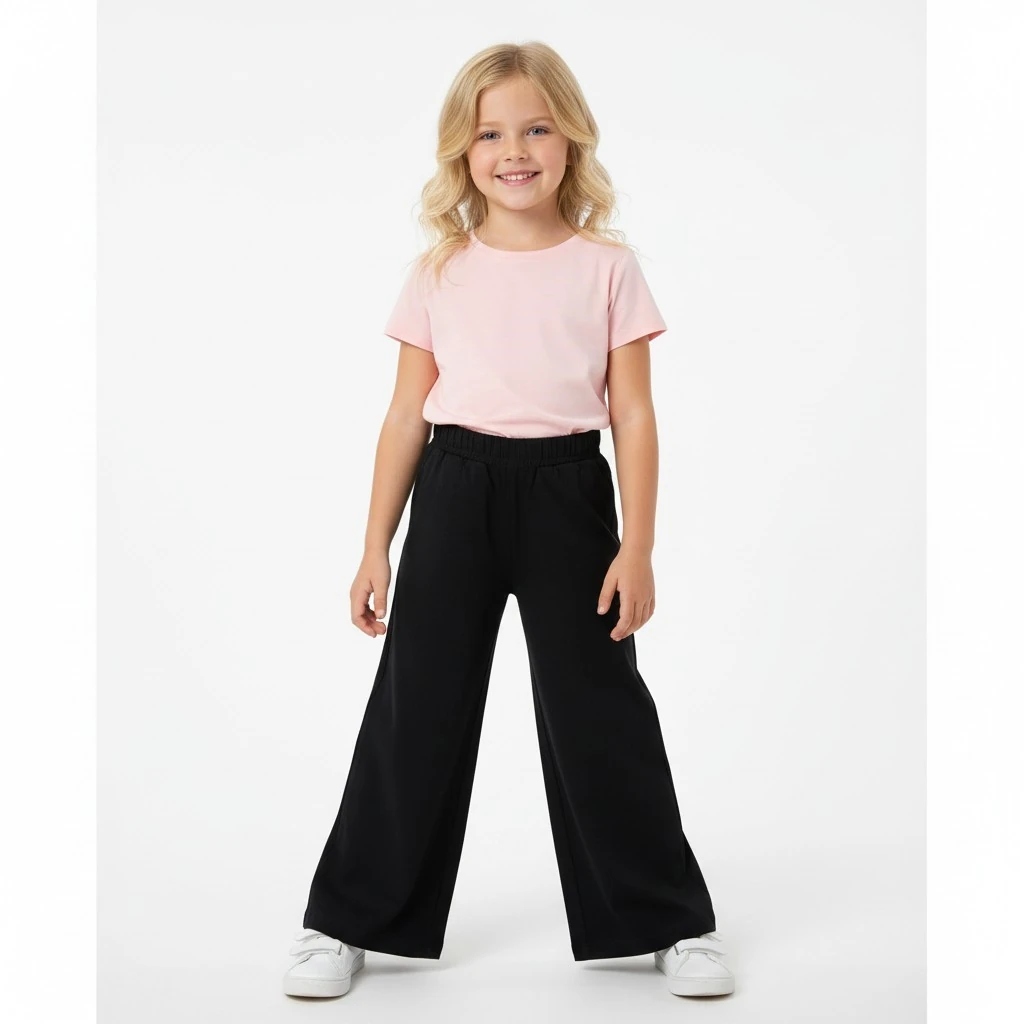 Geniş Paça Kız Çocuk Pantolon