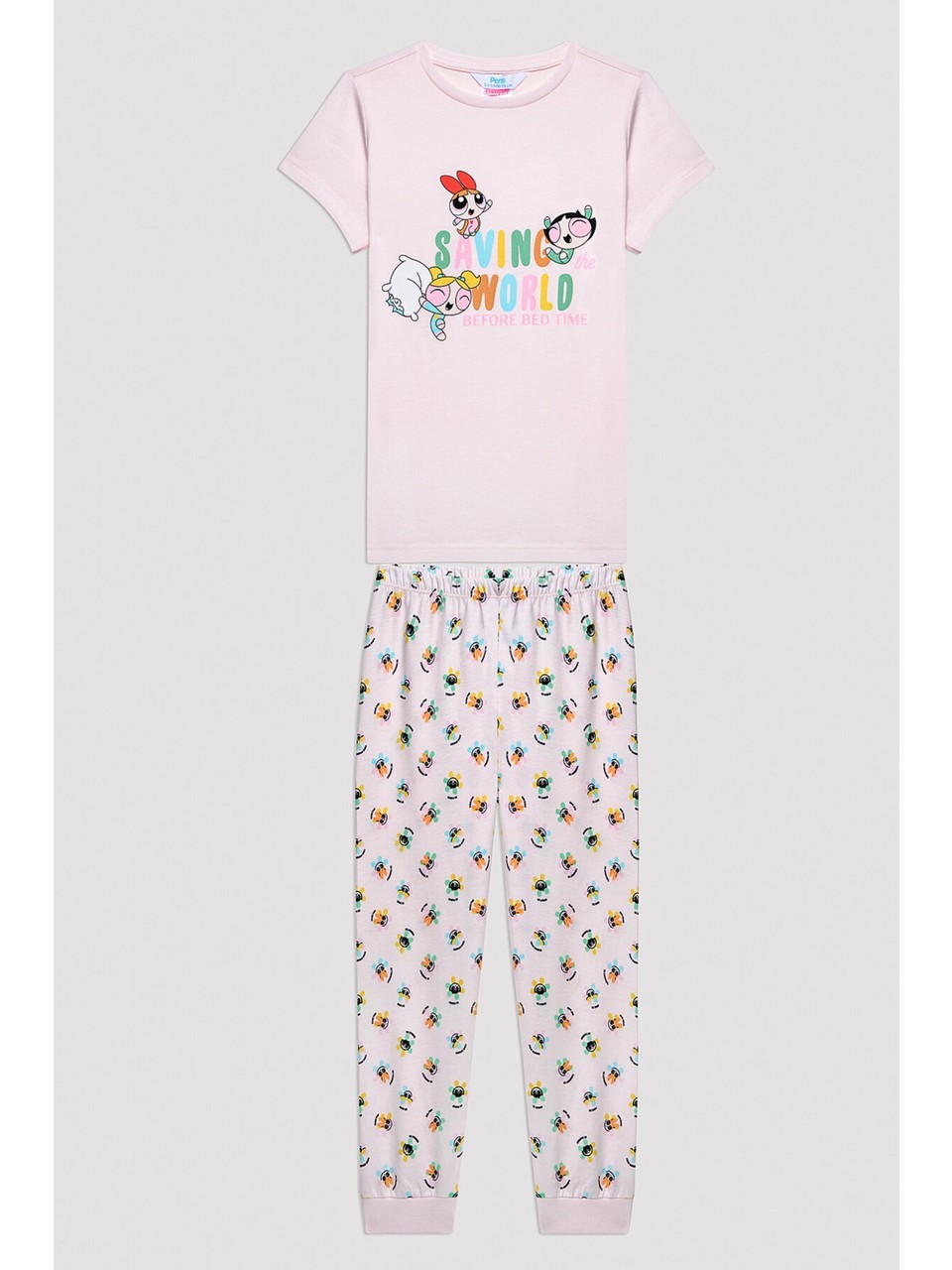 Powerpuff Girs Kız Çocuk Kısa Kollu Pijama Takımı